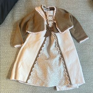 Paz Rodriguez Brown and Cream Dress with Jacket 3 months